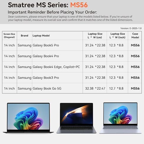 Smatree MS79 Hard EVA Protective Sleeve Case with Stand Compatible for 15.6 inch Samsung Galaxy Book4/Galaxy Book3 Laptop Notebook Bag in Kuwait