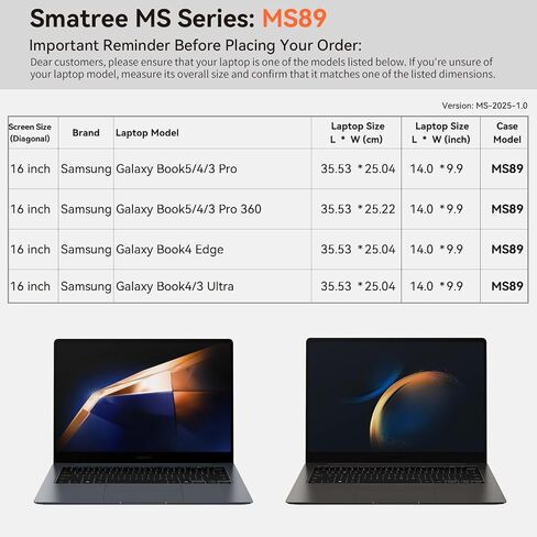 Smatree MS79 Hard EVA Protective Sleeve Case with Stand Compatible for 15.6 inch Samsung Galaxy Book4/Galaxy Book3 Laptop Notebook Bag in Kuwait