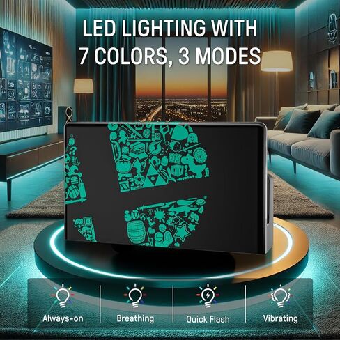 محطة الإرساء Lumindock Switch مع شاحن Joypads ، استبدال لدعم Switch Dock 4K/1080p HDMI ، Dock محطة شحن متعددة الوظائف للتبديل ، 7 ألوان LED/USB 3.0 منافذ ، أبيض in Saudi Arabia