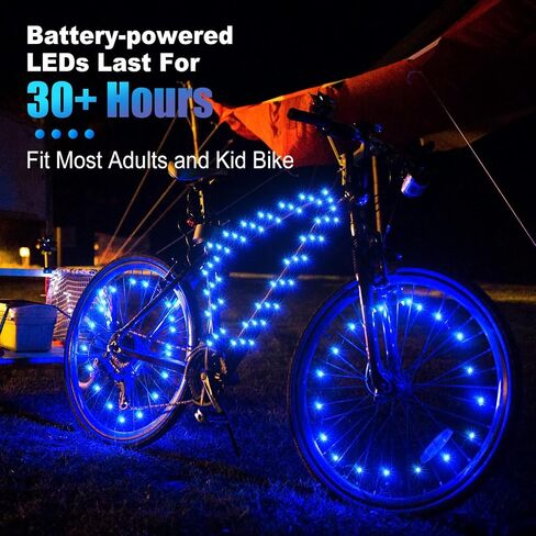 Woanger 3 Pcs LED Bike Lights for Night Riding Bicycle Frame and Wheel Lights Battery Powered Bike Accessories Gifts for Adults Riding at Night in Saudi Arabia