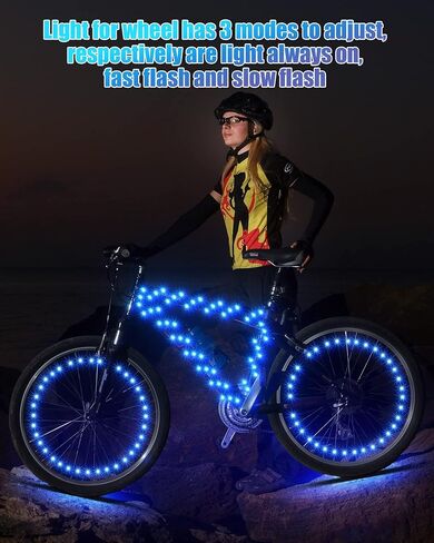 Woanger 3 Pcs LED Bike Lights for Night Riding Bicycle Frame and Wheel Lights Battery Powered Bike Accessories Gifts for Adults Riding at Night in Saudi Arabia