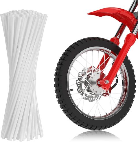 72Pcs Universal Spoke Covers for Motorcycle Bicycle, 2.9Inch Bike Spoke for Riding, Durable Plastic Bike Wheel Reflector Tube Spokes Skins, Wheel Decoration for Off-road Bikes, Wheelchair (Red) in Kuwait