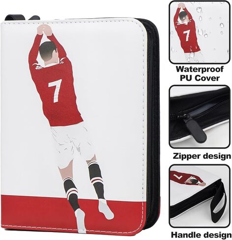 Baseball Card Binder,4-Pocket Cards Holder,Trading Card Binder Fits 400 Cards with Zipper, Card Holder Collector for Standard Size Card with 50 Removable Sleeves in Kuwait