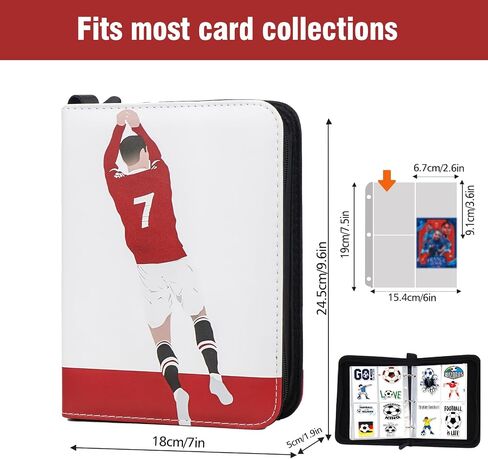 Baseball Card Binder,4-Pocket Cards Holder,Trading Card Binder Fits 400 Cards with Zipper, Card Holder Collector for Standard Size Card with 50 Removable Sleeves in Kuwait