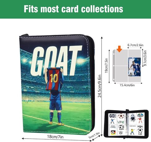 رابط بطاقات البيسبول ، حامل بطاقات 4 جيب ، موثق بطاقات التداول يناسب 400 بطاقة مع سحاب ، جامع حامل البطاقات لبطاقة الحجم القياسية مع 50 أكمام قابلة للإزالة in Kuwait