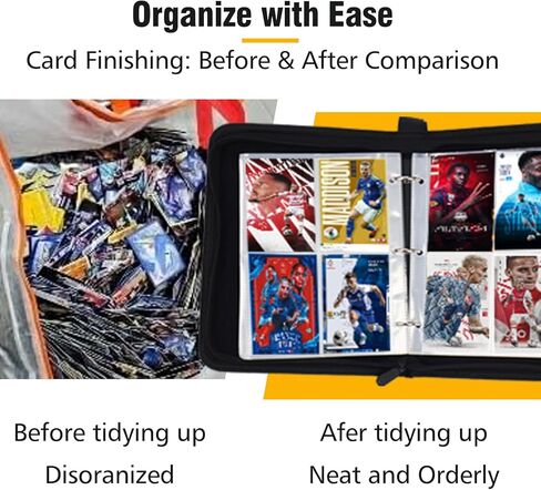 رابط بطاقات البيسبول ، حامل بطاقات 4 جيب ، موثق بطاقات التداول يناسب 400 بطاقة مع سحاب ، جامع حامل البطاقات لبطاقة الحجم القياسية مع 50 أكمام قابلة للإزالة in Kuwait