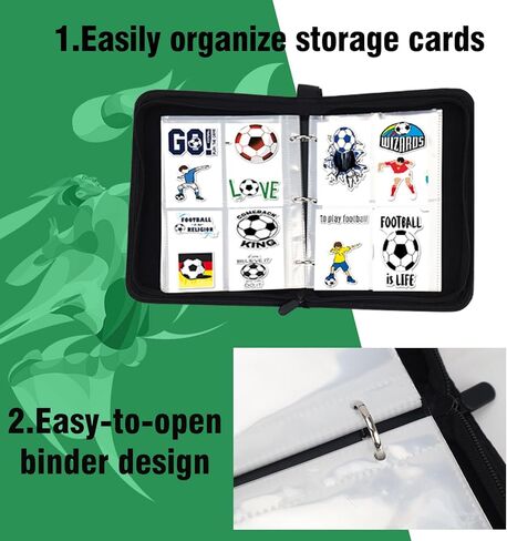 رابط بطاقات البيسبول ، حامل بطاقات 4 جيب ، موثق بطاقات التداول يناسب 400 بطاقة مع سحاب ، جامع حامل البطاقات لبطاقة الحجم القياسية مع 50 أكمام قابلة للإزالة in Kuwait