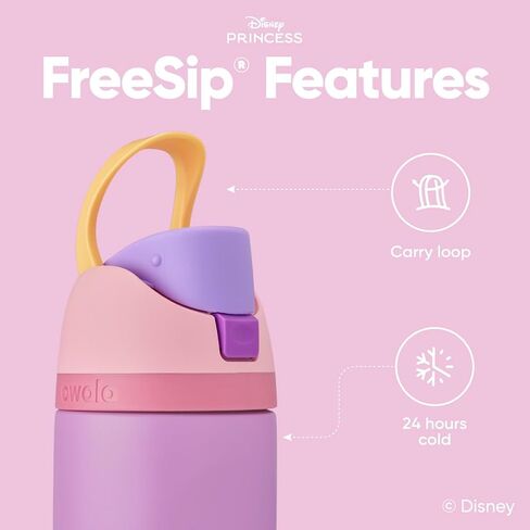 Owala Disney Princess FreeSip Insulated Stainless Steel Water Bottle with Straw for Sports and Travel, BPA-Free Sports Water Bottle, 24 oz, Rapunzel in Kuwait