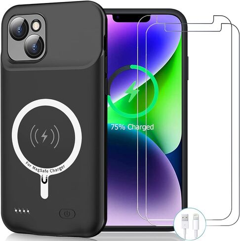 Wireless Charging Case for iPhone 11, 10000mAh High Capacity Portable Rechargeable Protective Battery Case Wireless Charging Compatible with iPhone 11 (6.1 inch) Extended Battery Charger Case (Black) in Kuwait
