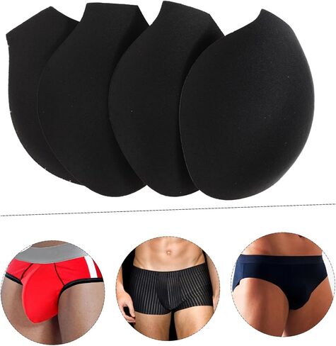 Didiseaon 4pcs Breathable Polyester Sponge Front Pad Protective Pouch Cup Inserts for Underwear Swimwear Sports Bulge in Saudi Arabia