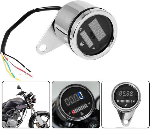 Motorcycle Odometer Gauge Universal Motorcycle Voltmeter 2 in 1 Digital Tachometer Odometer Tachometer Multi-functional Instrument Gas Fuel Gauge in Saudi Arabia