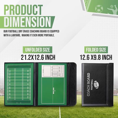 ZPU Dry Erase Coaching Board, Magnetic Coaches Clipboards, Portable Foldable Tactics Board with Dry Erase Marker Pen and Magnets – Basketball, Football, Soccer, Hockey in Saudi Arabia