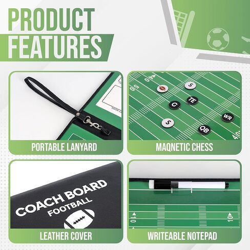 ZPU Dry Erase Coaching Board, Magnetic Coaches Clipboards, Portable Foldable Tactics Board with Dry Erase Marker Pen and Magnets – Basketball, Football, Soccer, Hockey in Saudi Arabia
