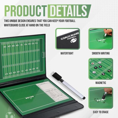 ZPU Dry Erase Coaching Board, Magnetic Coaches Clipboards, Portable Foldable Tactics Board with Dry Erase Marker Pen and Magnets – Basketball, Football, Soccer, Hockey in Saudi Arabia