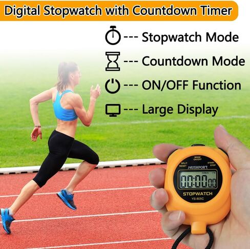 2 Pack Digital Stopwatch Sport Timer ، On/Off Countdown عرض كبير شاشة بسيطة توقف لمدربي الرياضيين PE-Teacher حكام ، RECHANGE AAA بما في ذلك in Kuwait