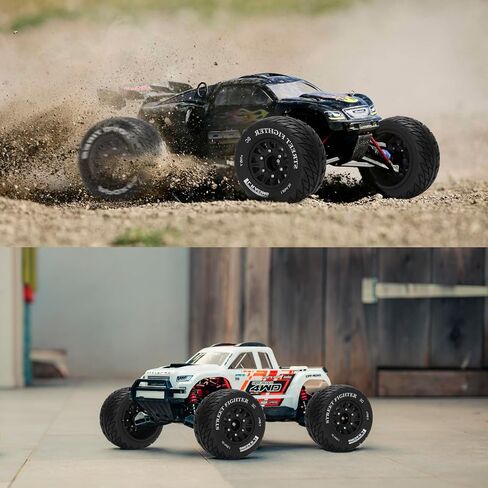 12mm/14mm/17mm Hex RC Wheels and Tires RC Truck Tires 1/10 Scale Tyres Hex Detachable Replacement for Arrma Senton Slash Axial Redcat Rc4wd Fury (Red C) in Kuwait