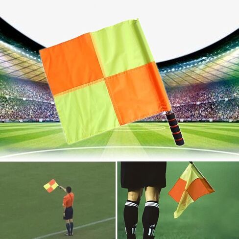 DreamHigh Soccer Side Referrer Equipment Linesman Offside Flags - 2 pcs (Big Square), 14 x14 Inches in Saudi Arabia