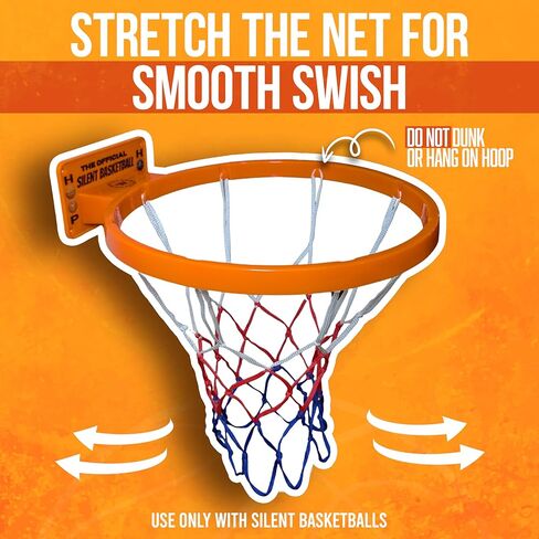 كرة السلة الصامتة الرسمية الداخلية-بلاستيك متين ، وكرة سلة كبيرة مثبتة على الحائط مع تصميم غير ضوضاء + لاصق وبرغي-للاستخدام مع كرة السلة الصامتة فقط in Kuwait
