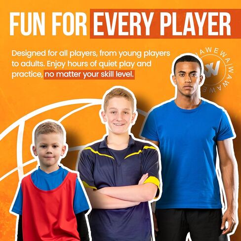 كرة السلة الصامتة الرسمية الداخلية-بلاستيك متين ، وكرة سلة كبيرة مثبتة على الحائط مع تصميم غير ضوضاء + لاصق وبرغي-للاستخدام مع كرة السلة الصامتة فقط in Kuwait