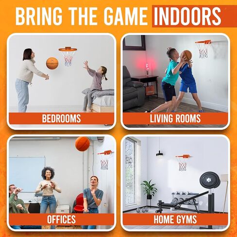 كرة السلة الصامتة الرسمية الداخلية-بلاستيك متين ، وكرة سلة كبيرة مثبتة على الحائط مع تصميم غير ضوضاء + لاصق وبرغي-للاستخدام مع كرة السلة الصامتة فقط in Kuwait