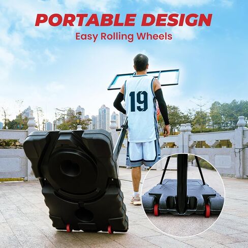 IGL Portable Basketball Hoop, 5.6-10FT Adjustable Basketball Goal System, 40/44 Inch Outdoor Basketball Hoop & Goals for Kids, Youth, and Adults in The Backyard, Driveway with PC Backboard in Kuwait