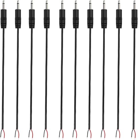 10pcs 25cm 3.5mm 1/8 "Mono Audio Female Jack to Bare Wire Open End Cable ، TS 2POOLE CONNECTOR CABY CABIAT in Kuwait