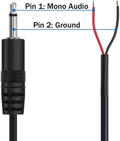 10pcs 25cm 3.5mm 1/8 "Mono Audio Female Jack to Bare Wire Open End Cable ، TS 2POOLE CONNECTOR CABY CABIAT in Kuwait