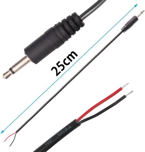 10pcs 25cm 3.5mm 1/8 "Mono Audio Female Jack to Bare Wire Open End Cable ، TS 2POOLE CONNECTOR CABY CABIAT in Kuwait