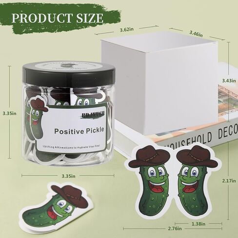 60 Positive Pickle Cards Jar, Non-repetitive Positive Affirmation Cards for Women, Emotional Support Pickle, Dad Gifts, Inspirational Gifts for Women, Mom, Dad and Teens(Orange) in Kuwait