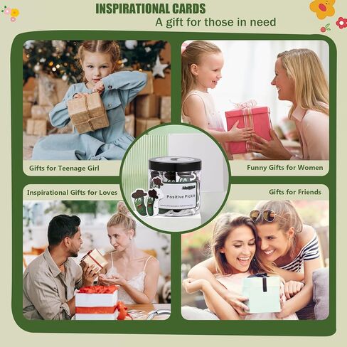 60 Positive Pickle Cards Jar, Non-repetitive Positive Affirmation Cards for Women, Emotional Support Pickle, Dad Gifts, Inspirational Gifts for Women, Mom, Dad and Teens(Orange) in Kuwait