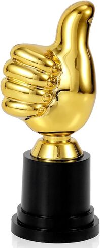 Golden Thumbs Up Trophy, 5.12in Engraving Funny Plastic Winner Award Status Sculpture for Celebrations Sports Game Classroom Job Football Competition Rewards Gift for Humorous Recognition in Saudi Arabia
