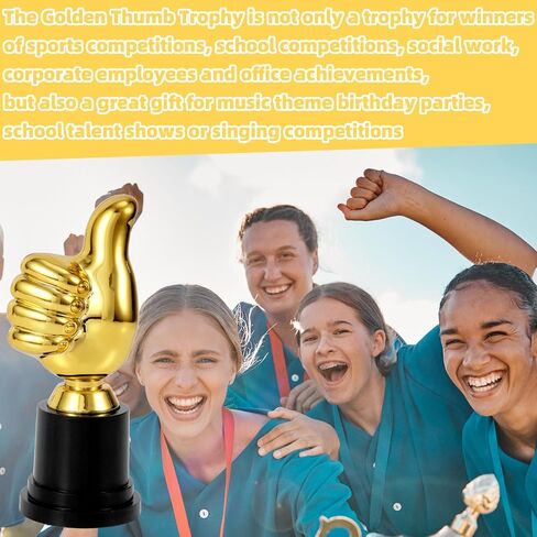 Golden Thumbs Up Trophy, 5.12in Engraving Funny Plastic Winner Award Status Sculpture for Celebrations Sports Game Classroom Job Football Competition Rewards Gift for Humorous Recognition in Saudi Arabia