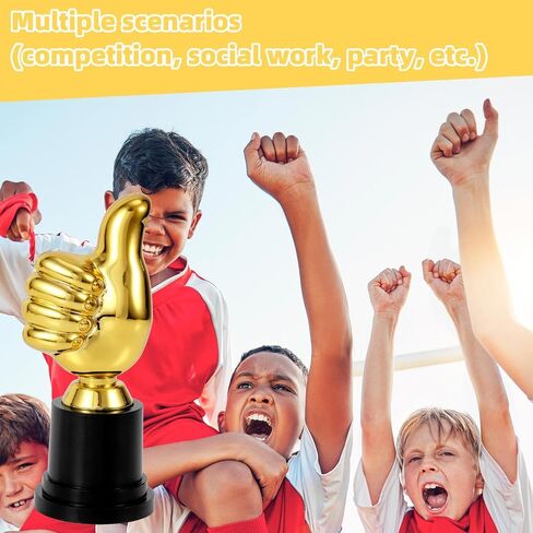 Golden Thumbs Up Trophy, 5.12in Engraving Funny Plastic Winner Award Status Sculpture for Celebrations Sports Game Classroom Job Football Competition Rewards Gift for Humorous Recognition in Saudi Arabia