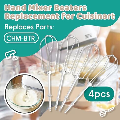 مرفقات مضرب خلاط يدوي 4 حزمة لسلسلة CUISINART CHM HM-50 HM-70 CHM-3 CHM-7PK خلاط اليد-مضرب استبدال خلاط اليد متوافق مع أجزاء خلاط يدوية CUISINART# CHM-BTR in Saudi Arabia