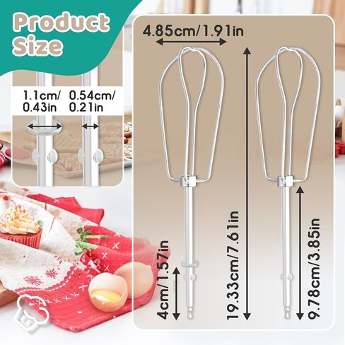 مرفقات مضرب خلاط يدوي 4 حزمة لسلسلة CUISINART CHM HM-50 HM-70 CHM-3 CHM-7PK خلاط اليد-مضرب استبدال خلاط اليد متوافق مع أجزاء خلاط يدوية CUISINART# CHM-BTR in Saudi Arabia