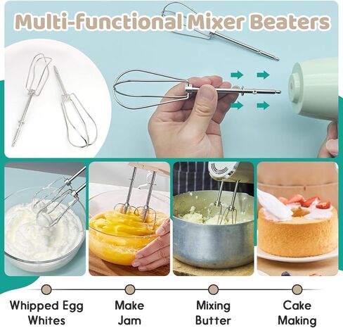 مرفقات مضرب خلاط يدوي 4 حزمة لسلسلة CUISINART CHM HM-50 HM-70 CHM-3 CHM-7PK خلاط اليد-مضرب استبدال خلاط اليد متوافق مع أجزاء خلاط يدوية CUISINART# CHM-BTR in Saudi Arabia