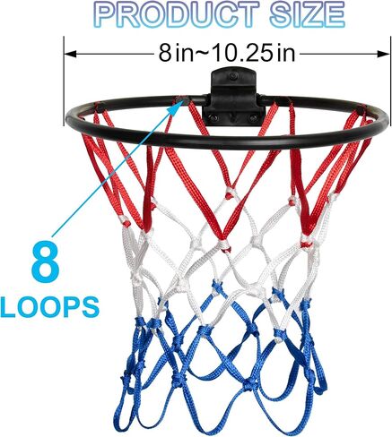 2 Pack Mini Basketball Net Presponse ، 8 حلقات داخلية في الهواء الطلق ، مناسبة للأبواب والجدران in Kuwait