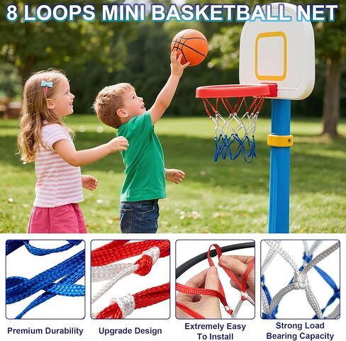 2 Pack Mini Basketball Net Presponse ، 8 حلقات داخلية في الهواء الطلق ، مناسبة للأبواب والجدران in Kuwait