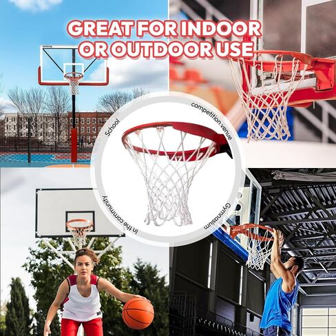 Basketball Net (6.9 oz), Professional 12 Loops Basketball Net Replacement, Heavy Duty Basketball Hoop Net Outdoor, Premium Basketball Nets for All Weather Anti Whip, Fits All Standard Rims in Saudi Arabia