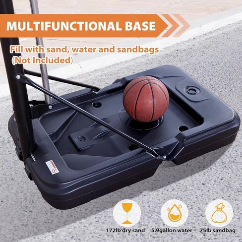 محمولة كرة سلة محمولة في الهواء الطلق ، 4.8-10 أقدام نظام الهدف من كرة السلة القابلة للتعديل مع 44-48 بوصة الصدمة العجلات الخلفية والعجلات المحمولة للبالغين in Kuwait