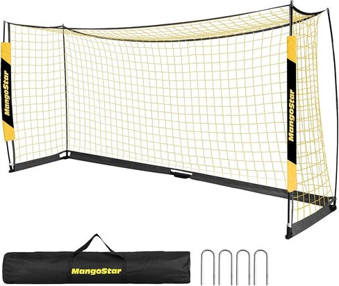 MangoStar Soccer Goal, 12X6 FT Soccer Goal for Backyard Portable Net Collapsible Metal Base, Quick Set Up Soccer Net for Indoor Outdoor Practice Training with Carry Bag in Kuwait