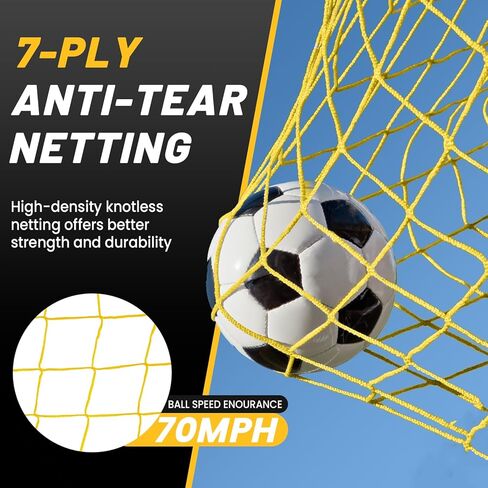 MangoStar Soccer Goal, 12X6 FT Soccer Goal for Backyard Portable Net Collapsible Metal Base, Quick Set Up Soccer Net for Indoor Outdoor Practice Training with Carry Bag in Kuwait
