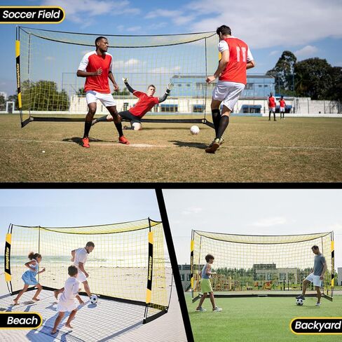 MangoStar Soccer Goal, 12X6 FT Soccer Goal for Backyard Portable Net Collapsible Metal Base, Quick Set Up Soccer Net for Indoor Outdoor Practice Training with Carry Bag in Kuwait