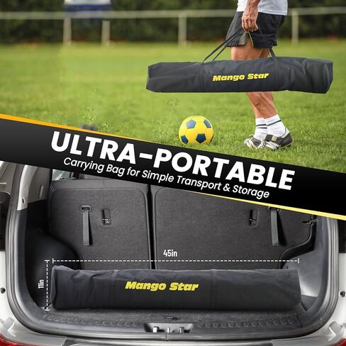 MangoStar Soccer Goal, 12X6 FT Soccer Goal for Backyard Portable Net Collapsible Metal Base, Quick Set Up Soccer Net for Indoor Outdoor Practice Training with Carry Bag in Kuwait