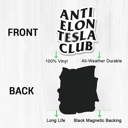 Anti Elon Vintage Pre Madness Magnet - Vinyl Coat of Arms Auto Bumper Magnet - Silver White in Saudi Arabia