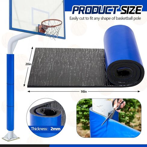 Pangda Basketball Pole Pad 98.5 x 20 Inches Weatherproof Padding Wrap Self Adhesive Protective Mat for Basement Playground Garage Round & Square Poles, Easy Installation Impact Resistant in Saudi Arabia