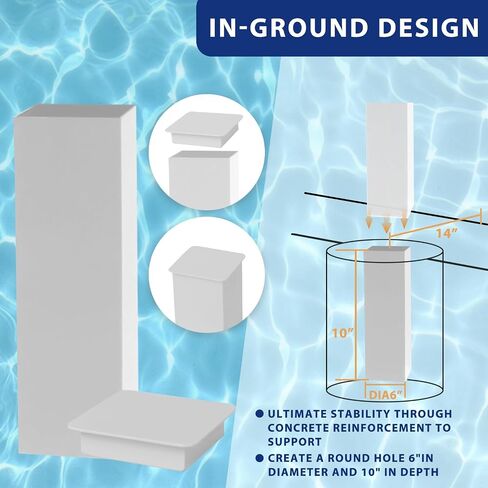 PROGOAL Premium Pool Basketball Hoop – In-Ground Adjustable Rustproof Aluminum Alloy System with Clear Acrylic Backboard & 18" Vinyl-Coated Aluminum Rim in Saudi Arabia