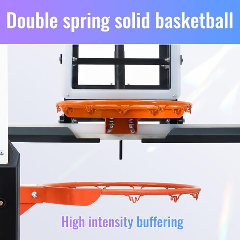 54" Wall Mounted Adjustable Basketball Hoop with Shatterproof Backboard and Heavy-Duty Rim, Ideal for Gyms Garages and Schools, Suitable for Outdoor and Indoor Use in Saudi Arabia