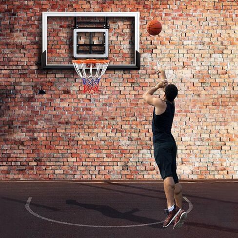 54" Wall Mounted Adjustable Basketball Hoop with Shatterproof Backboard and Heavy-Duty Rim, Ideal for Gyms Garages and Schools, Suitable for Outdoor and Indoor Use in Saudi Arabia