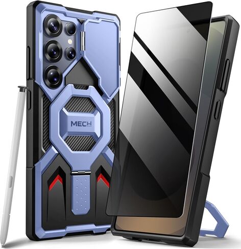 TONGATE Magnetic for Samsung Galaxy S25 Ultra Case with Ring Stand, [Compatible with MagSafe][Camera Protective Cover][Military-Grade Protection] Phone Case for S25 Ultra with Screen Protector, Purple in Saudi Arabia